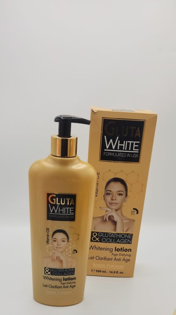 LAIT GLUTA WHITE – Lait Blanchisseur Corps au Glutathion & Collagène | Clarifiant Anti-Âge