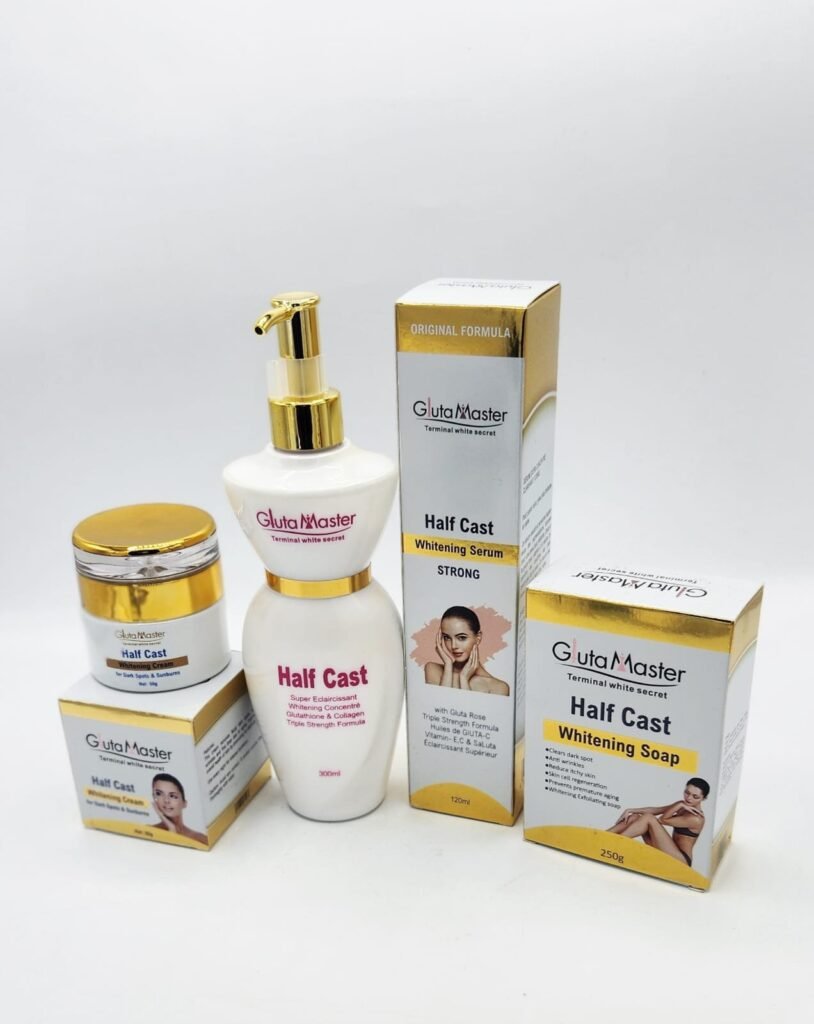 Gamme Soins Éclaircissants Gluta Master – Terminal White (Lait 300ml + Sérum + Savon 200g)