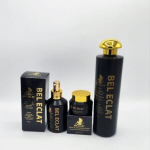 BEL ÉCLAT Coffret Éclaircissant 3-en-1 – Crème Visage 50 ml + Lait 500 ml + Sérum 100 ml