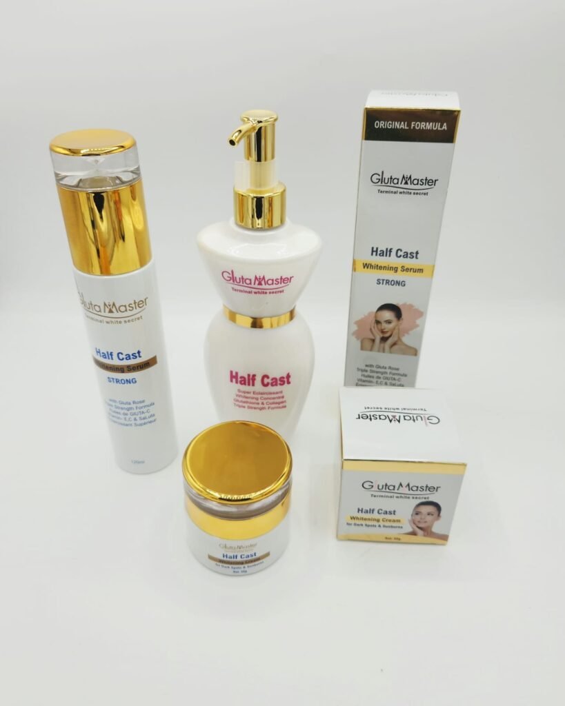 LAIT / SERUM PLUS CREME VISSAGE GLUTA MASTER Half Cast SET. Terminal white secret. Supper Eclaircissant 3PCS X 1 à la base de Glutathion et Collagène