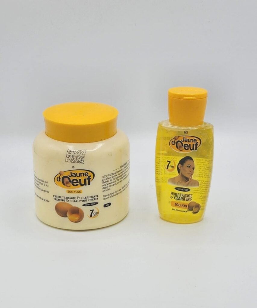 JAUNE D'OEUF HUILE  ET LA CREME DECORPS.2PCS JAUNE D'OEUF ACTION RAPIDE