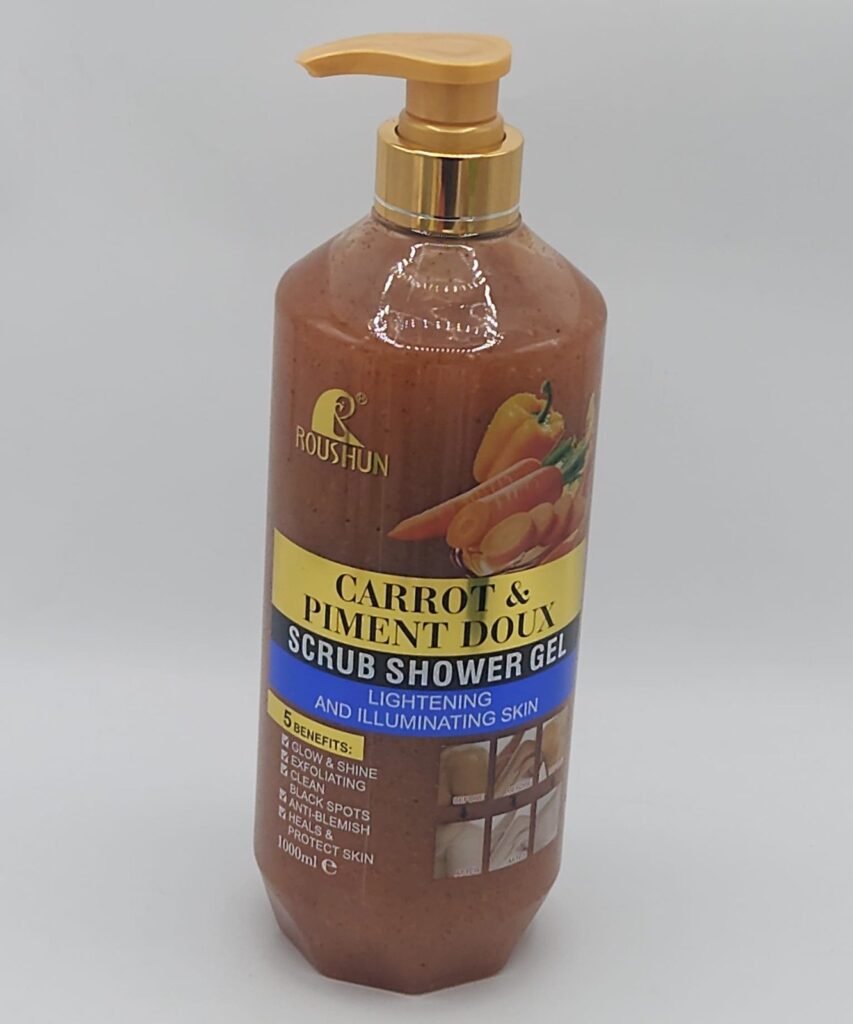 ROUSHUN CARROT & PIMENT DOUX SCRUB SHOWER GEL GEL DOUCHE GOMMANT 1000ML
